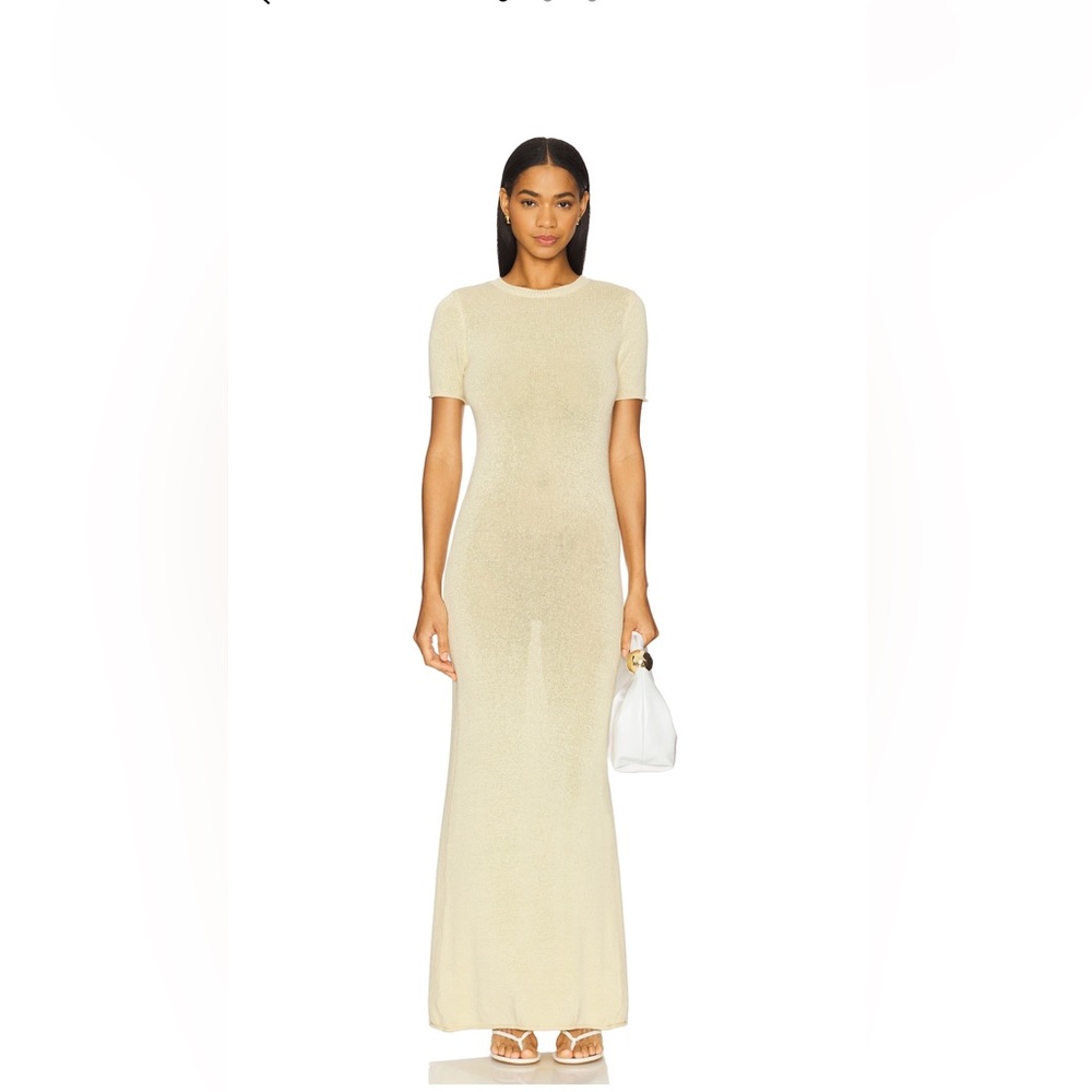 SEROYA Airess Maxi Dress Pastel Buttercream Yellow size Small